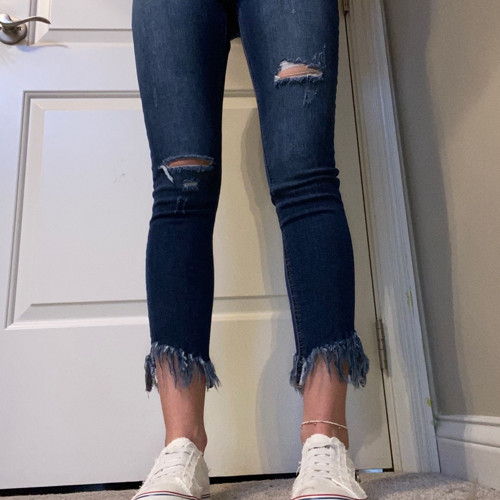 Free People Fringed Crop Jean Size 25